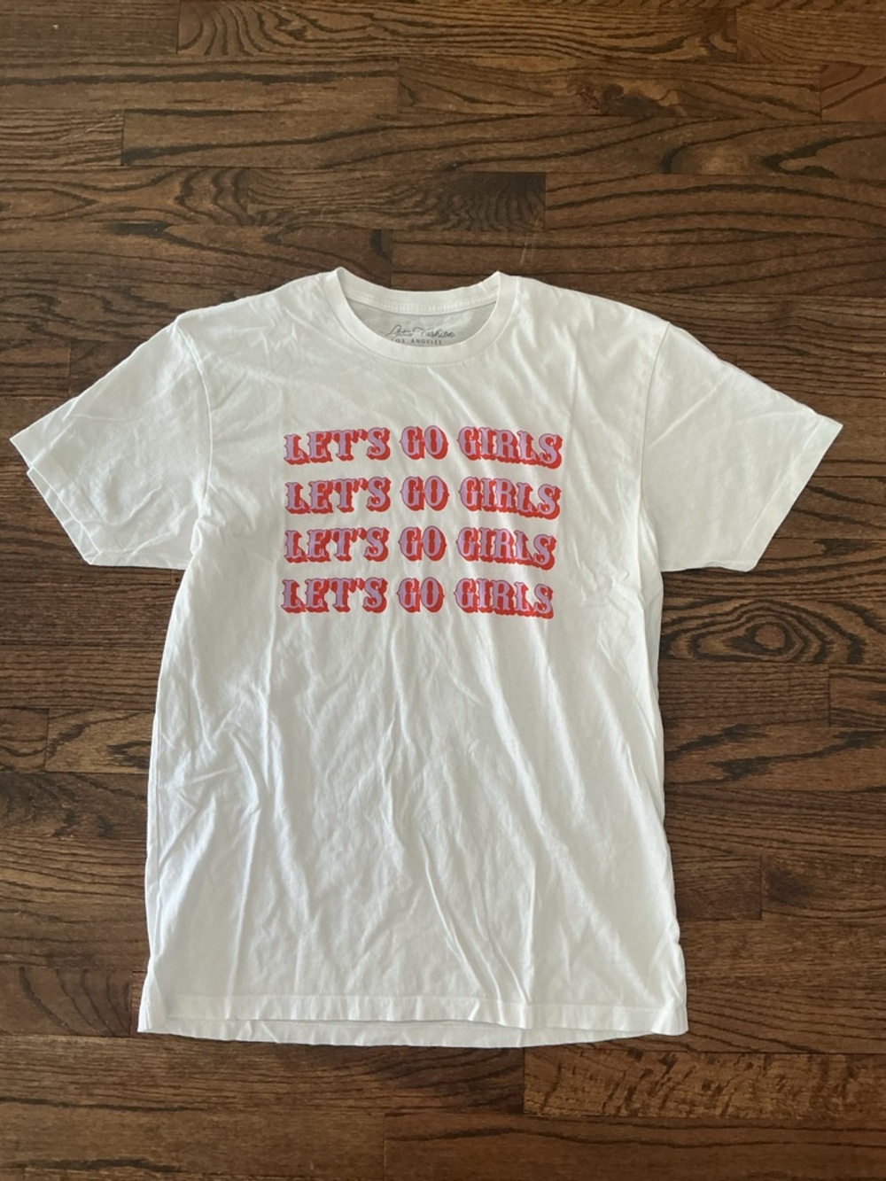 White Graphic Tee — "Let's Go Girls"